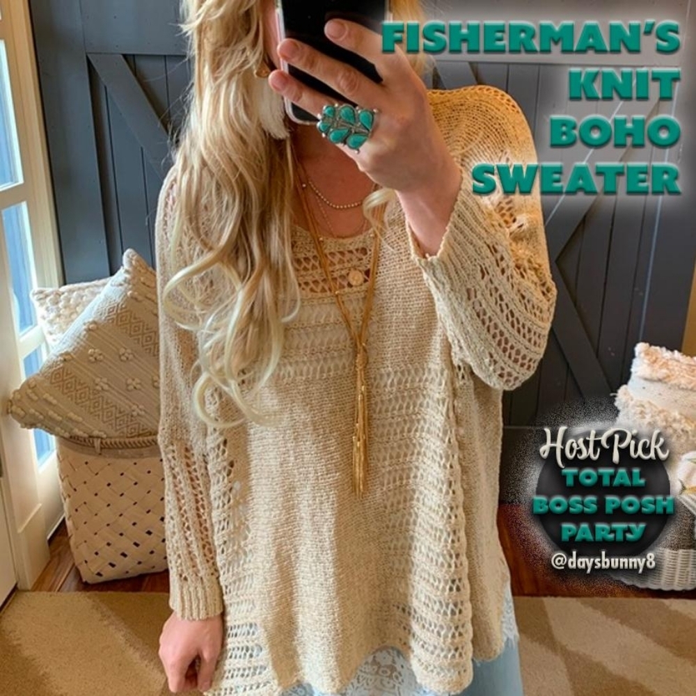 Fisherman’s Knit Boho Sweater HOST PICK